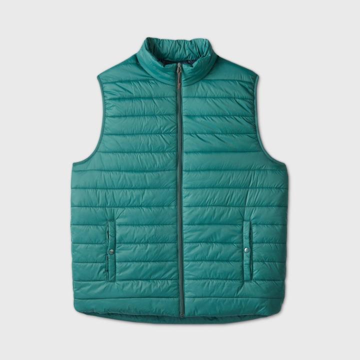 Men's Tall Fullzip Lightweight Puffer Vest - Goodfellow & Co Green