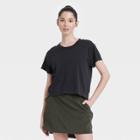 Women's Seamless Boxy Cropped Short Sleeve T-shirt - All In Motion Black