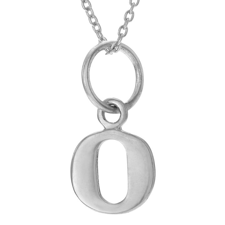Women's Journee Collection Lowercase Letter O Pendant Necklace In Sterling Silver - Silver