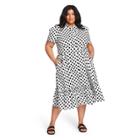 Women's Plus Size Polka Dot Puff Sleeve Shirtdress - Lisa Marie Fernandez For Target White/black 1x, White Black