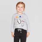 Toddler Girls' Long Sleeve Panda Graphic T-shirt - Cat & Jack Gray