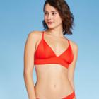 Women's Ribbed Triangle Bikini Top - Xhilaration Red S, Women's,