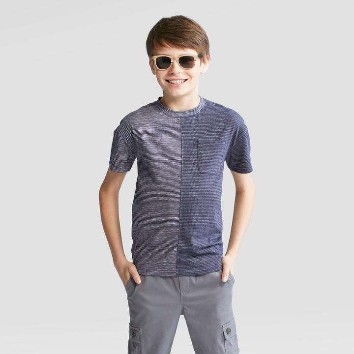 Boys' Short Sleeve T-shirt - Cat & Jack Navy/gray