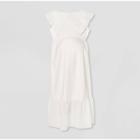 Ruffle Short Sleeve Woven Maternity Dress - Isabel Maternity By Ingrid & Isabel White