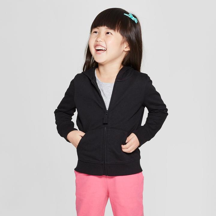 Toddler Girls' Hoodie Sweatshirt - Cat & Jack Black
