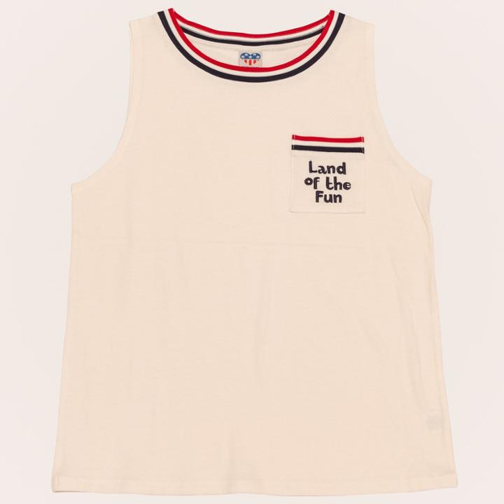 Junk Food Women's Plus Size Land Of The Fun Ringer Tank - White