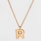 Puffy Initial Charm 'r' Pendant Necklace - Wild Fable Gold
