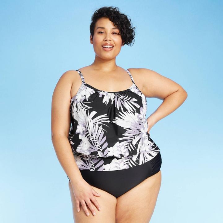 Women's Blouson Tankini Top - Kona Sol Black