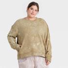Women's Plus Size Tie-dye Crewneck Sweatshirt - All In Motion Green