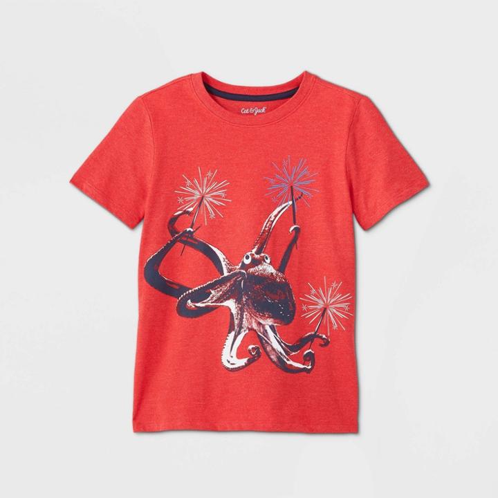 Petiteboys' Americana Short Sleeve Graphic T-shirt - Cat & Jack Red M, Boy's,