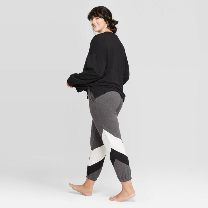 Women's Cozy Plus Size Fleece Jogger - Colsie Charcoal 1x, Women's, Size: