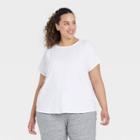 Women's Plus Size Essential Crewneck Short Sleeve T-shirt - All In Motion White