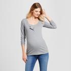 Maternity Long Sleeve Nursing Henley - Isabel Maternity By Ingrid & Isabel Heather Gray Xl, Women's, Grey Gray