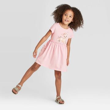Petitetoddler Girls' Short Sleeve Disney Bambi Dress - Heather Pink