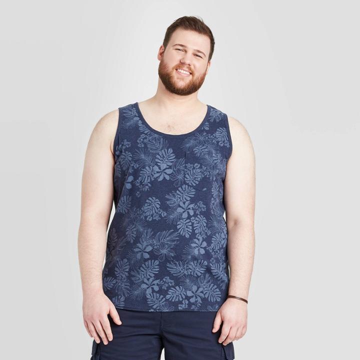 Men's Printed Big & Tall Standard Fit Novelty Tank Top - Goodfellow & Co Blue 5xb, Men's,