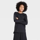 Boys' Long Sleeve Colorblock Soft Gym T-shirt - All In Motion Black