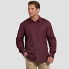 Dickies Men's Long Sleeve Button-down Shirts - Burgundy Heather