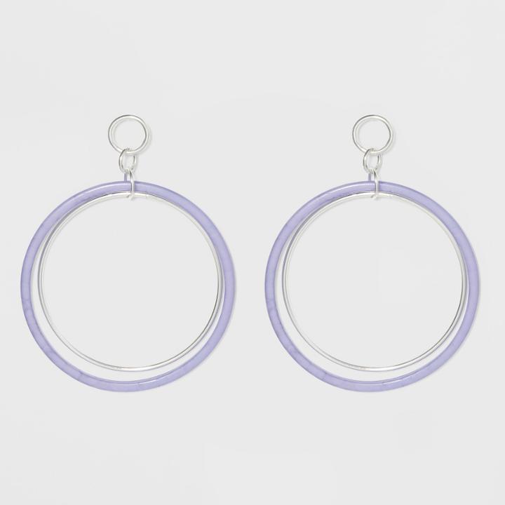Target Large Circle Earrings - A New Day Purple/silver