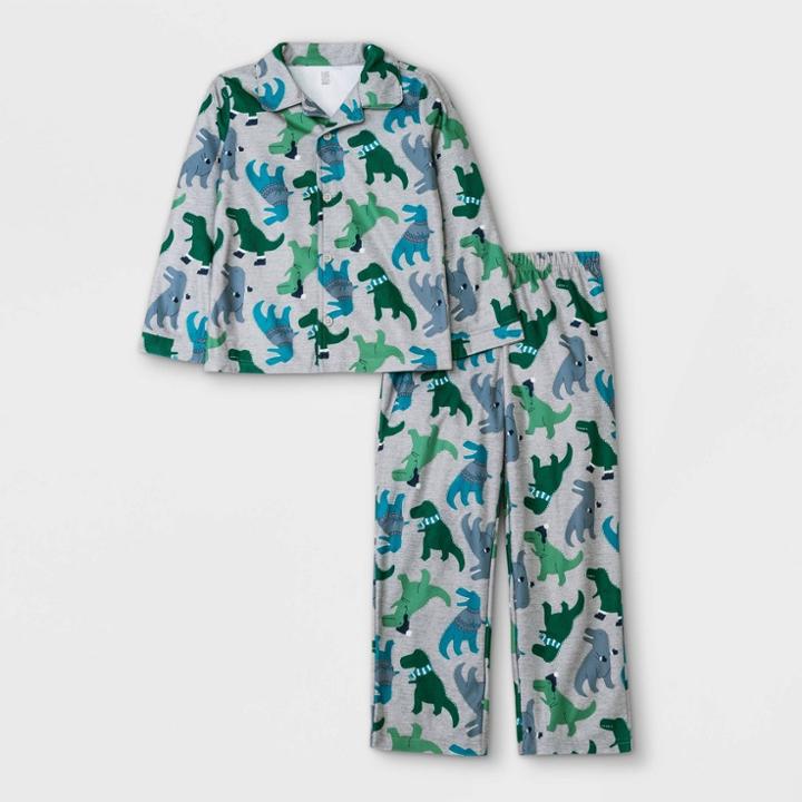 Carter's Just One You Boys' Dino Pajama Set - Heather Gray