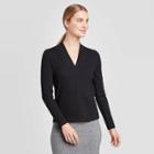 Women's Long Sleeve Rib-knit Top - Prologue Black