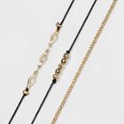 Bead And Diamond Shape Charm Anklet Set - Wild Fable Gold, Women's