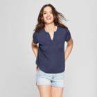 Women's V-neck Sweater T-shirt - Universal Thread Navy Heather