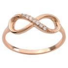 Journee Collection 1/10 Ct. T.w. Round-cut Cubic Zirconia Infinity Pave Set Ring In Sterling Silver - Rose Gold,