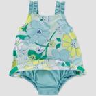 Baby Girls' Floral Romper - Just One You Made By Carter's Blue/green