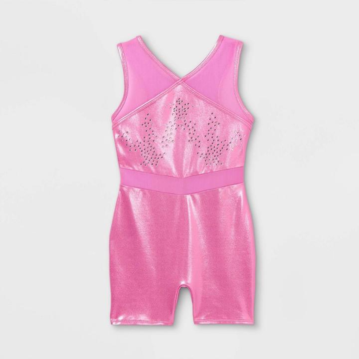Girls' Shimmer Gymnastics Biketard - Cat & Jack Pink