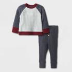 Baby Boys' Cozy Waffle Top & Bottom Set - Cat & Jack Gray Newborn