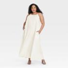 Women's Plus Size Sleeveless Dress - A New Day White