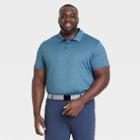 Men's Big & Tall Striped Polo Shirt - All In Motion Navy Blue