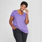 Women's Plus Size V-neck Short Sleeve T-shirt - Ava & Viv Purple