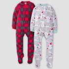 Gerber Toddler Snowman Blanket Sleeper Footed Pajama - Black/red/gray