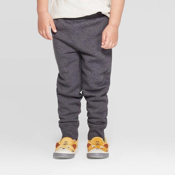 Toddler Boys' Fleece Jogger Pants - Cat & Jack Charcoal 5t, Boy's, Gray