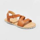 Girls' Alexa Asymmetrical Ankle Strap Sandals - Cat & Jack Cognac 13, Toddler Girl's, Brown