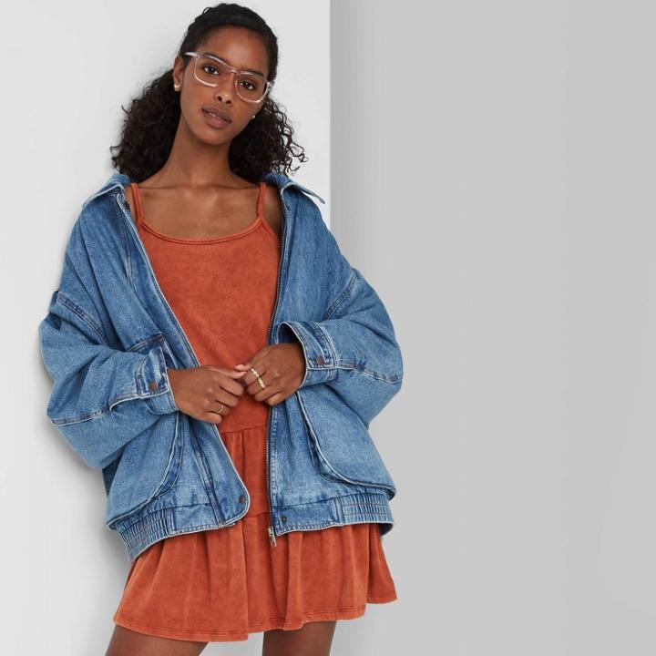 Women's Mineral Wash Sweatshirt Dress - Wild Fable Rust