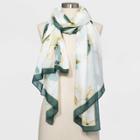 Women's Oblong Floral Print Scarf - A New Day Cream One Size, Women's, Beige