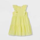 Girls' Flutter Sleeve Woven Dress - Cat & Jack Bright Yellow