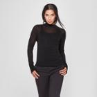 Women's Long Sleeve Mock Neck Sweater - Prologue Black