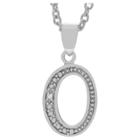 Journee Collection 1/10 Ct. T.w. Round-cut Diamond Letter Pave Set Pendant Necklace In Sterling Silver - Silver, O (18), Girl's, Silver