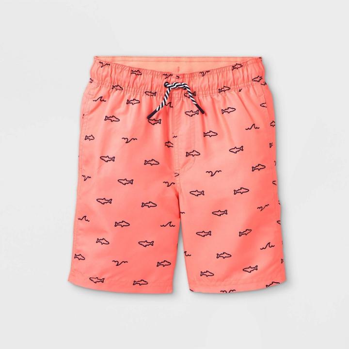 Boys' Shark Print Swim Trunks - Cat & Jack Pink
