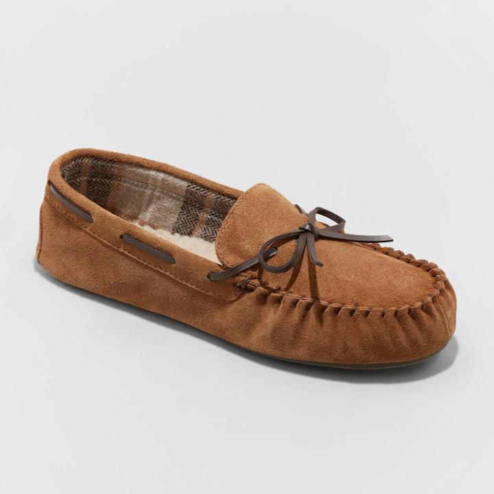 Men's Topher Moccasin Slippers - Goodfellow & Co Dark Chestnut