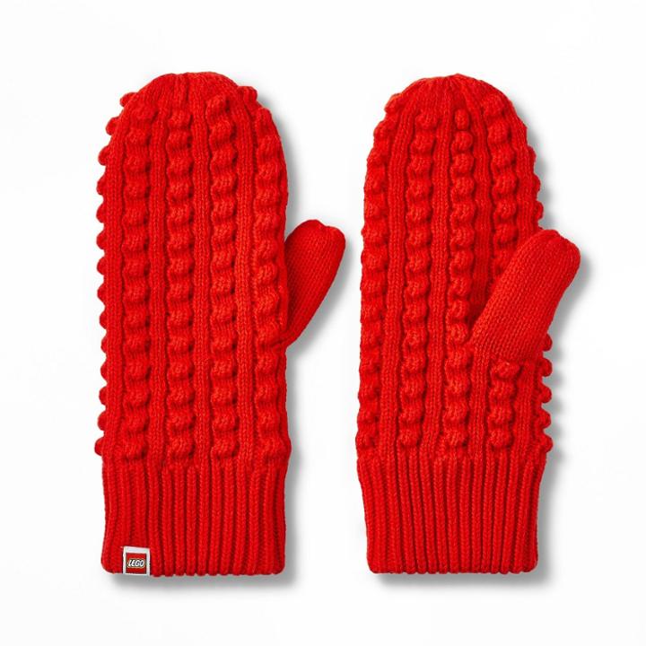 Adult Textured Sweater Knit Mittens - Lego Collection X Target Red