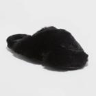 Women's Paris Crossband Fur Slippers - Stars Above Black