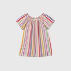 Girls' Short Sleeve Striped Woven Top - Cat & Jack Cream