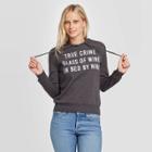 Women's True Crime Glass Of Wine In Bed By Nine Hooded Sweatshirt - Fifth Sun - Charcoal Heather Xs, Women's, Gray