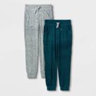 Girls' 2pk Cozy Jogger Pants - Cat & Jack Navy/heather Gray M, Blue/grey Gray
