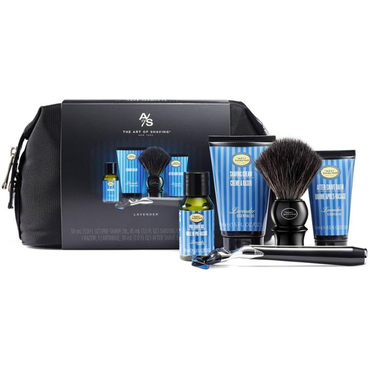 The Art Of Shaving Men's Lavender Travel Shaving Kit With 5 - Bladed Morris Park Razor