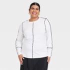 Women's Plus Size Long Sleeve Slim Fit Seam T-shirt - Ava & Viv White X